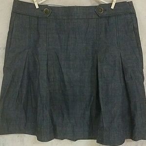 Denim pleated skirt